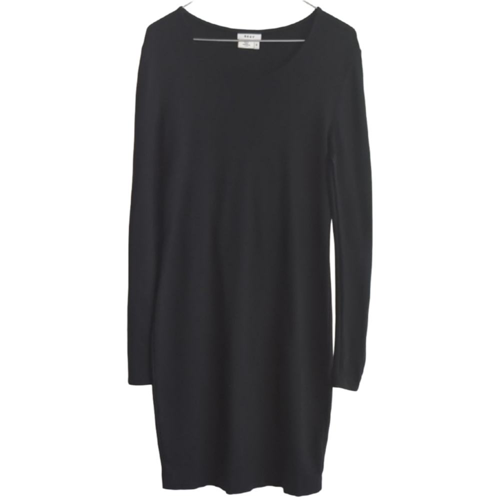 DKNY Women's 4 Black Long Sleeve Stretch Mini Midi Cut Out Back Detail‎ Dress